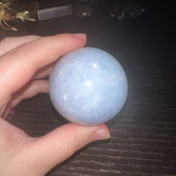 Other - Medium Blue Calcite Sphere Crystal 🔮